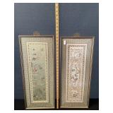 Pair Of Embroidered Chinese Needlework Pair Of Embroidered Chinese Needlework