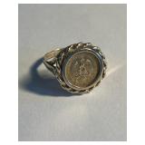 1945 Dos Pesos Gold Coin 14K Ring 6 Grams 1945 Dos Pesos Gold Coin 14K Ring 6 Grams