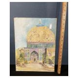 Watercolor Canvas Painting Shekh Lotfollah Mosque Watercolor Canvas Painting Shekh Lotfollah Mosque