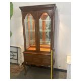 Vintage Broadway Furniture Lighted Oak Display