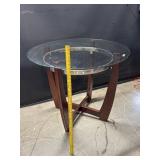 Modern Art Deco Round Glass Top Table