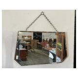 Antique Art Deco Etched Beveled Glass MIrror