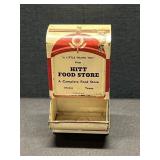 Metal Advertising Match Holder Hitt Food Store