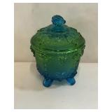 Vintage Jeanette Glass Grape Candy Dish W. Lid