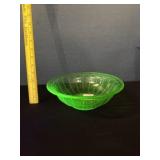 Vintage Hazel Atlas Uranium Vaseline Glass Bowl