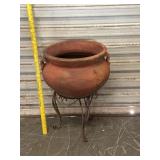 Large Terra Cotta Planter on Stand