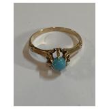 Antique 14K Ladies Gold Ring W. Stone 2 Grams