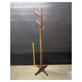 Vintage Barber Shop Coat Rack Solid Wood 6 Ft