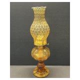 Vintage Fostoria Amber Coin Glass Oil Lamp