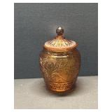 Vintage Tiara Amber Glass Biscuit Jar