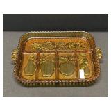Vintage Amber Indiana Glass Relish Serving Dish