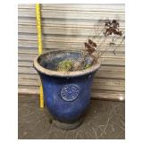 Large Blue Fiberglass Planter