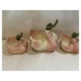 3 Vintage Hull Pottery Swan Planters