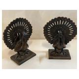 Vintage Wrought Iron Peacock Bookends