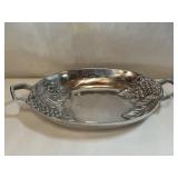 Hecho En Mexico Double Handle Pewter Tray