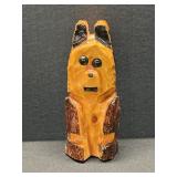 Chainsaw Sculpture Dog Glazed