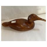 Vintage Hand Carved Canvass Duck