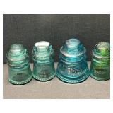 4 Teil Blue Insulators Pat. 1893