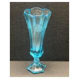 Vintage Fostoria Sky Blue Coin Flower Vase