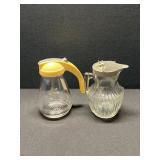 2 Vintage Glass Syrup Dispensers