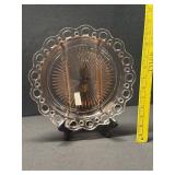 Vintage Pink Depression Laced Devided Dish