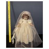 Antique Doll In Wedding Dress 19" T