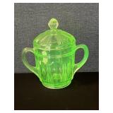 Anchor Hocking Vaseline Green Depression Sugar