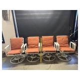 4 Rocker Swivel Patio Chairs W. Cushions