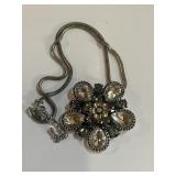 Ladies Vintage Rhinestone Flower