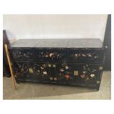 Asian Hand Painted Cabinet W. Compartments