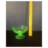 Hazel Atlas Uranium Vaseline Open Candy Dish