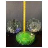 8 Hazel Atlas Uranium Vaseline Salad Plates