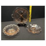 3 Large 1930s Pink Depressions Dishes