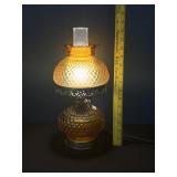 Vintage Amber Hobnail Glass Lamp