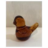 Vintage Brown Glass Bird Paperweight