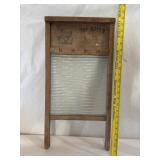 Antique National Washboard Co. Glass & Wood