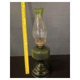 Vintage Emerald Green Oil Lamp