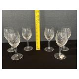 6 Spode Cut Crystal Wine Stems Germany