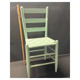 Antique Painted Woven Ladderback Chair