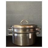 Vintage Stainless Steel Multi - Pot Steamer Set