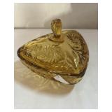 Hazel Atlas Honey Glass Triangle Dish