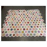 Vintage Quilt Top Grandmothers Flower Garden