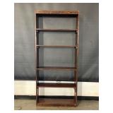 5 Tier Stained Pine Bookshelf