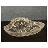 Vintage Brilliant Crystal Etched Bowl Cut Flowers