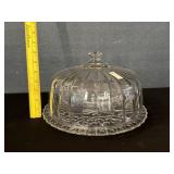 Large Glass Cake Plate W/ Dome Lid