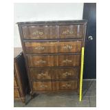 Vintage Bassett Ribbon Front 5 Drawer Chest