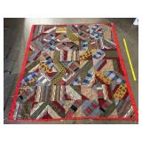 Vintage Hand Made Necktie Quilt