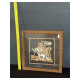 Vintage Montri Painted Print on Silk Thai Warrior