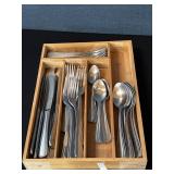 Set Of Oneida Flatware In Divider