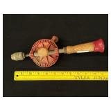 Vintage Hand Cranked Drill Red